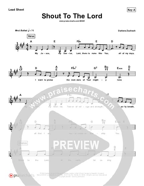 Shout To The Lord Simplified Sheet Music Pdf Hillsong Worship Praisecharts