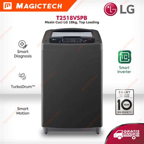 Jual Mesin Cuci Lg 18 Kg T2518vspb 1 Tabung Top Loading Smart Inverter