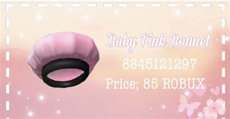 Pink Bonnet Bloxburg Code Coding Clothes Roblox Codes Coding