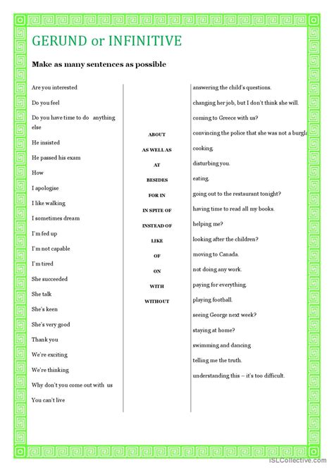 Gerund And Infinitive General Gramma English ESL Worksheets Pdf Doc