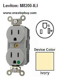 Leviton M Ili Nema R P W Lev Lok Duplex Receptacle Hospital