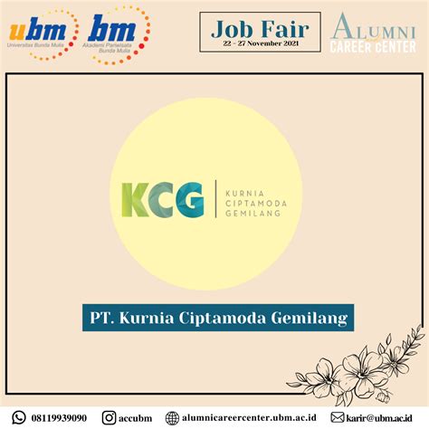 JOB FAIR PT Kurnia Ciptamoda Gemilang ACC UBM