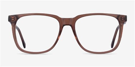 Latitude Square Clear Brown Full Rim Eyeglasses Eyebuydirect Canada