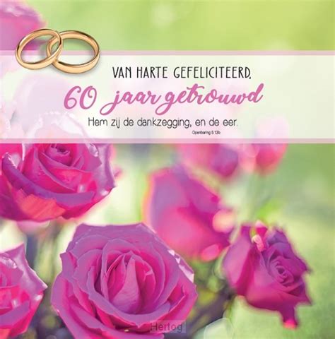 Van Harte Gefeliciteerd 60 Jaar Getrouwd Wenskaart Bijbeltekst SV