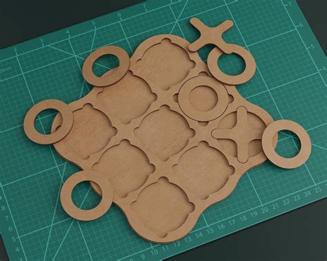 Tic Tac Toe Board Game Laser Cut File Tic Tac Toe SVG Cnc Cut File