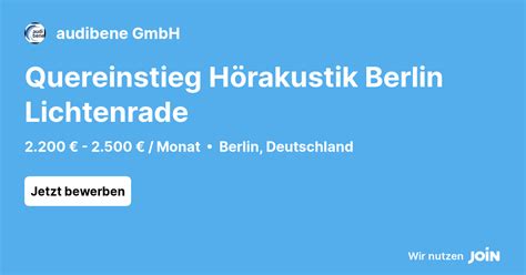 Audibene Berlin Quereinstieg H Rakustik Berlin Lichtenrade