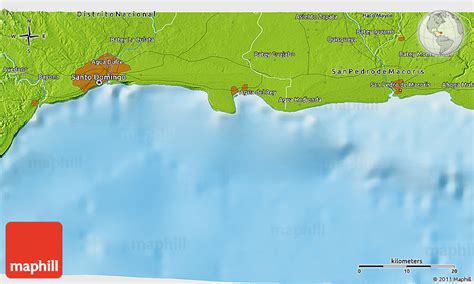 Physical 3D Map of Juan Dolio