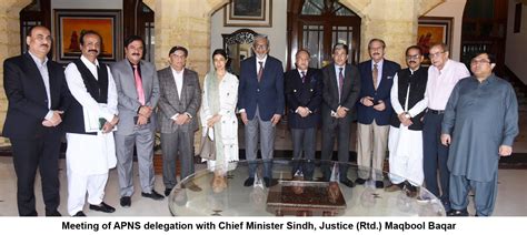 APNS Delegation Meeting With Mr Maqbool Baqar Caretaker Chief Minister