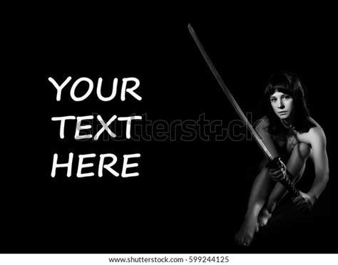 Sexy Nude Woman Sword On Dark Stock Photo Shutterstock