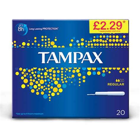 Tampax Cardboard Applicator Regular Tampons 20 Uk