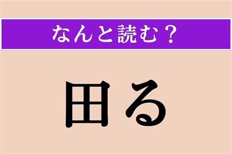 【難読漢字】「田る」正しい読み方は？ 「 る」と読みますが、「たる」ではありません エキサイトニュース22