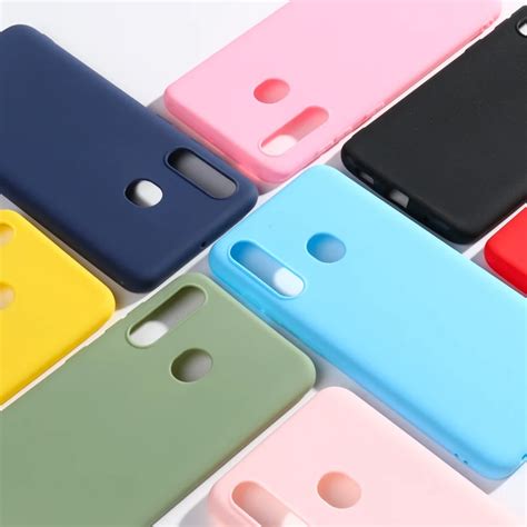 Doce Cor Silicone Case Capa Voltar Para Samsung A60 UM 60 SM A605F A605