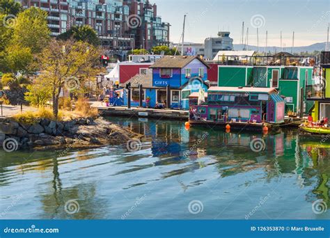 Victoria Fisherman`s Wharf at Sunset Editorial Image - Image of ...