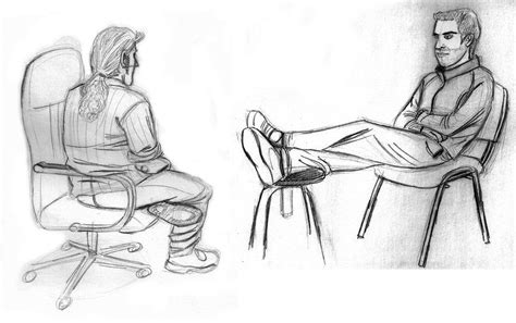 Person Sitting In Chair Sketch People Sitting On Chairs By XAndyLG