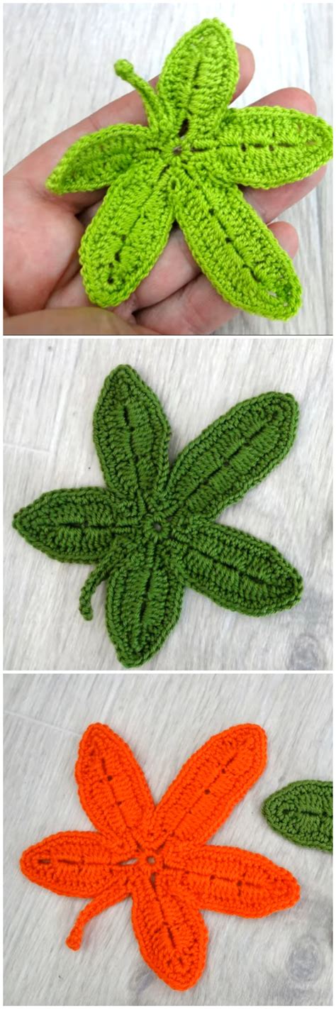 Crochet Lovely Leaf Applique - We Love Crochet