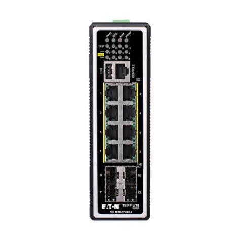 8-Port Managed Industrial Gigabit Ethernet Switch, PoE+, 4x SFP | Eaton