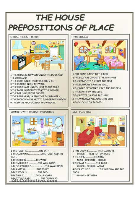 The House Prepositions Of Place Prepositions En Ingles Material