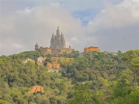 Church On Top Of Tibidabo Mountain Spain Stock Image Image Of Christ