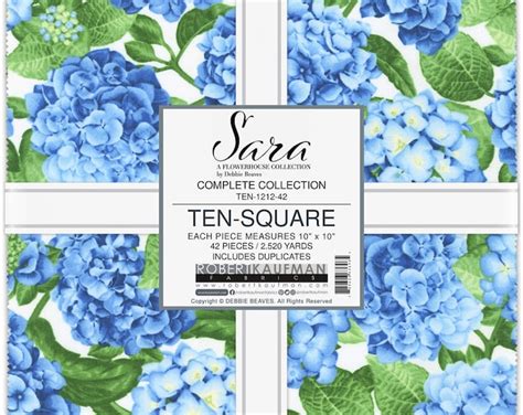 Sara Ten Square Layer Cake TEN 1212 42 Blue Green Hydrangea Floral 10