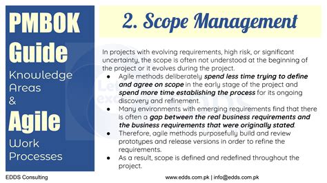 Pmbok Guide Knowledge Areas And Agile Work Processes Mapping Edds