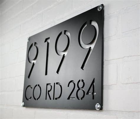 Large Metal Address Plaque With Street Name House Number Etsy Custom House Numbers House