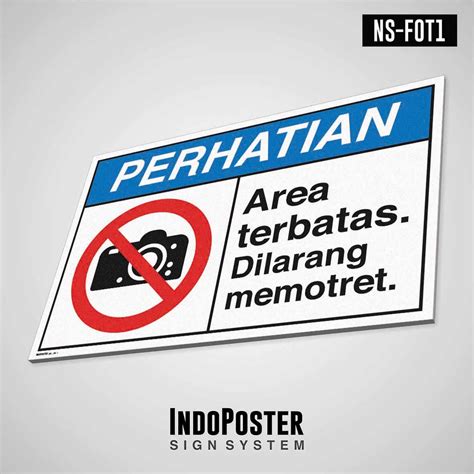 Jual Safety Sign Rambu K3 PVC ANSI Area Terbatas Dilarang Foto Memotret