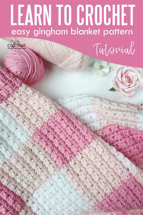 Crochet Baby Blanket Pattern Pink Gingham Free And Easy Craft Mart