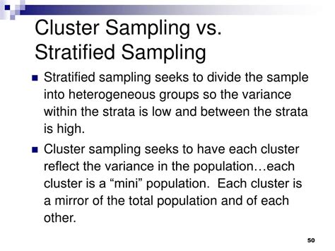 Cluster Sampling Vs Stratified Sampling