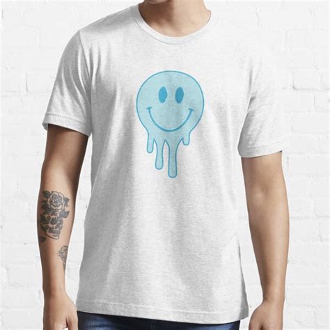 Blue Drippy Smiley Face T Shirt For Sale By Simplyspeak Redbubble