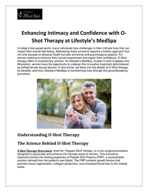 Ppt Enhancing Intimacy And Confidence With O Shot Therapy At Lifestyles Medspa Powerpoint