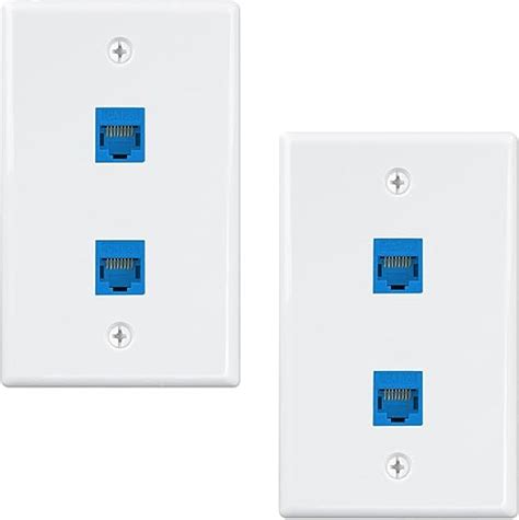 Iwillink 2 Pack 2 Port Ethernet Wall Plate Keystone Jack Wall Plate