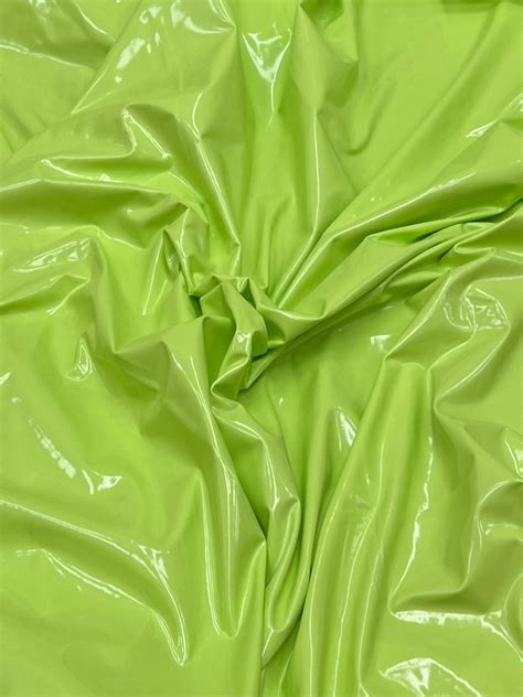 Shiny Lime Green 2 Way Stretch Vinyl Latex Fabric By The Yard 60 Wide