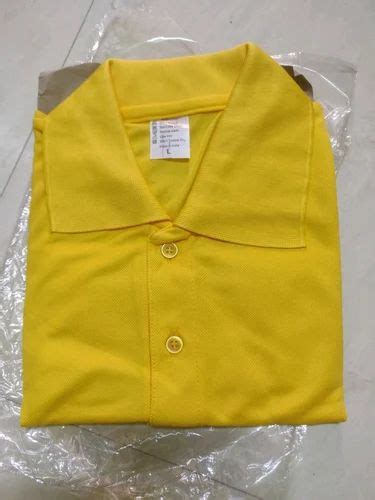 Yellow Polyester Nirmal Knit Polo T Shirt Size Large At Rs 110 Piece