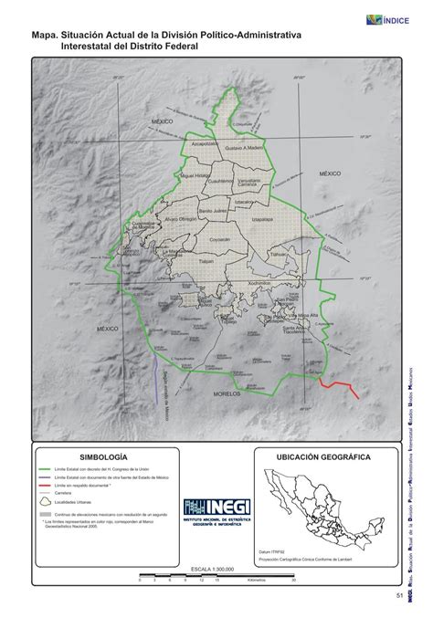 Mapa Situación Actual De La División Político Administrativa Inegi