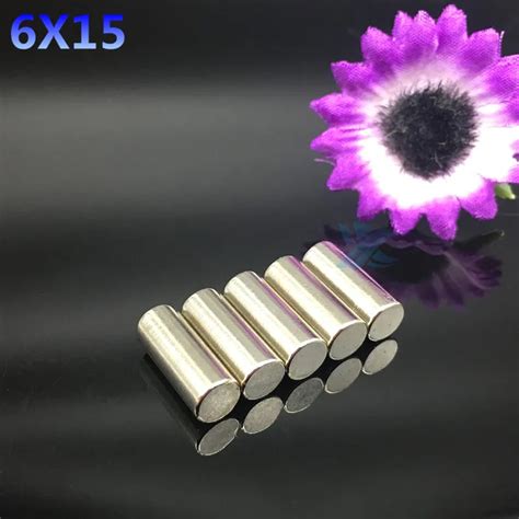 100pcs 6mmx15mm Bulk Round NdFeB Neodymium Magnets 6x15 Mm N35 Super