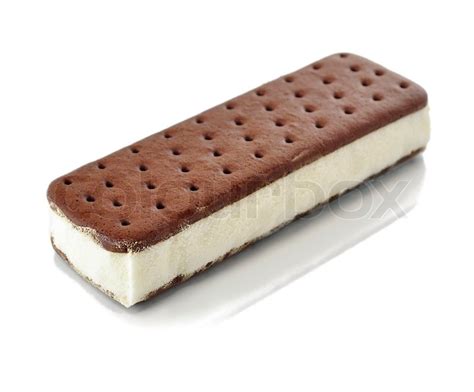 Vanilla And Cookie Ice Cream Sandwich Bar Stock Photo Colourbox