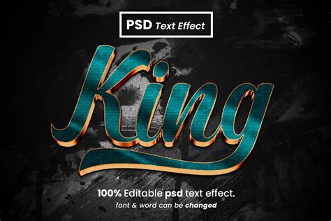 King Editable 3d Text Effect Creative Market