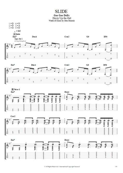 Slide Tab By Goo Goo Dolls Guitar Pro Full Score MySongBook