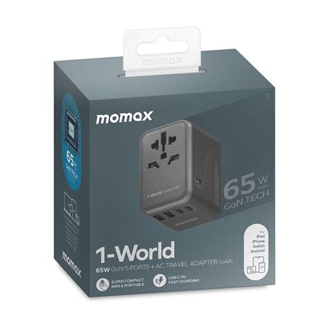 Momax World W Gan Pd Port Usb Type C Charger Travel Adapter