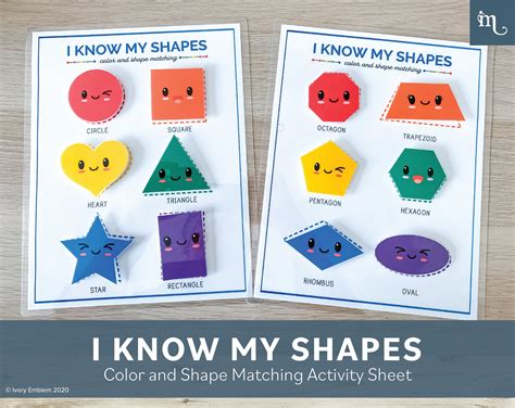 I know My Shapes Shape and Color Matching Activity Sheet - Etsy España