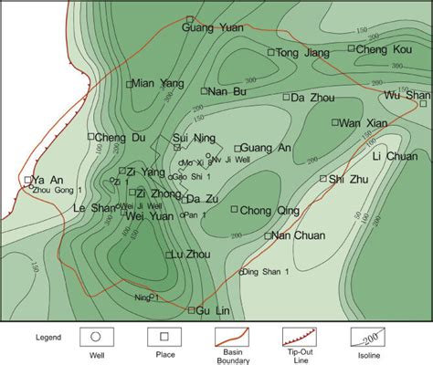 Isopach Of Source Rocks In Cambrian Qiongzhusi Formation In Sichuan