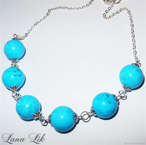 Комплект крупных украшений бирюза Голубая планета 1662 LanaLik в ...