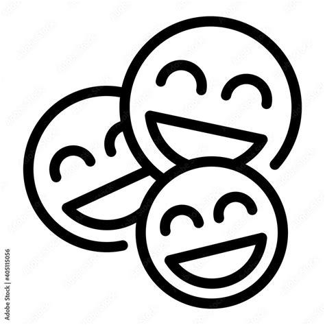 Group Laugh Emoji Icon Outline Group Laugh Emoji Vector Icon For Web