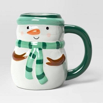 20oz Christmas Earthenware Figural Curated On LTK Snowman Mugs