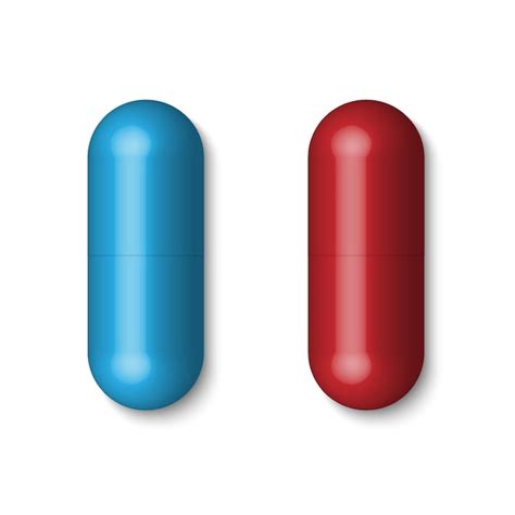 Premium Vector Blue And Red Medical Pills Tablets Capsules Isolated