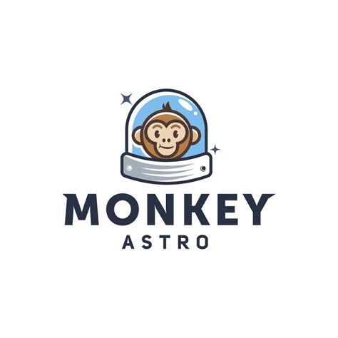 logotipo de mono astronauta, logotipo de dibujos animados de mono ...