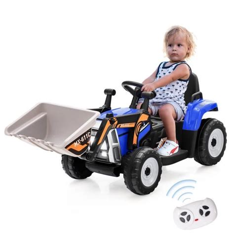 COSTWAY Tracteur Electrique 12 V 7Ah Tractopelle Pour Enfants 3 8 Km H