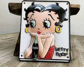 Betty Boop Cast Iron Wall Art Decoration Sign Plaque RED Etsy