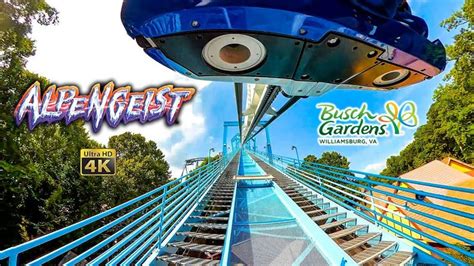 Alpengeist Roller Coaster On Ride Front Seat 4K POV Busch Gardens ...