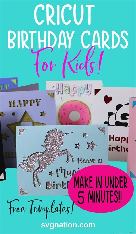 Free svg templates cricut birthday cards for kids – Artofit